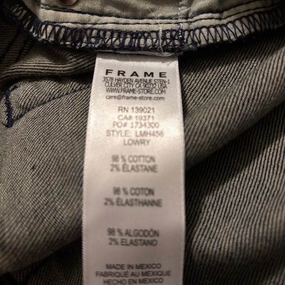 Frame Jeans Mens 34x32 Blue L' Homme Slim Straight Denim Stretch Lowry New - Picture 5 of 5